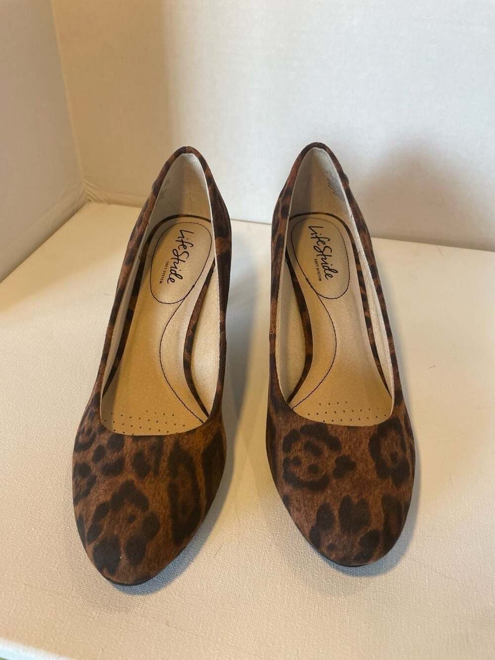 LifeStride Leopard Print Heels, Soft System Comfort Pumps, Women's 8.5